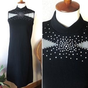 True✨Vintage 60s/70s Mod Rhinestone Cocktail Dress